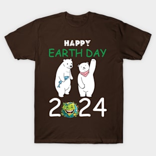 happy earth day 2024 gift april 22 Cute Teacher  Lover Rainbow T-Shirt